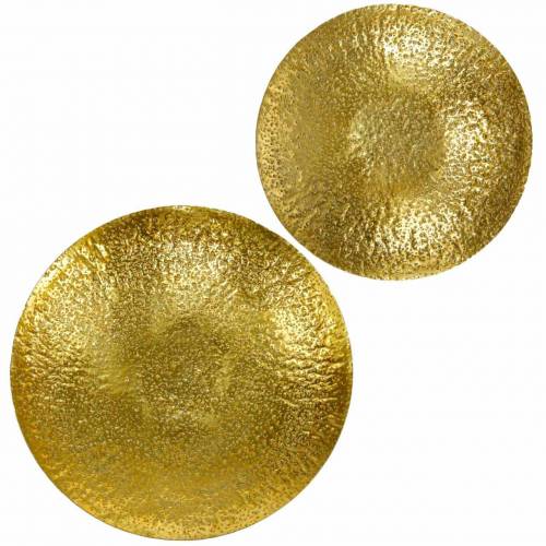 Floristik24 Golden decorative bowl metal Ø35 / 46cm, set of 2