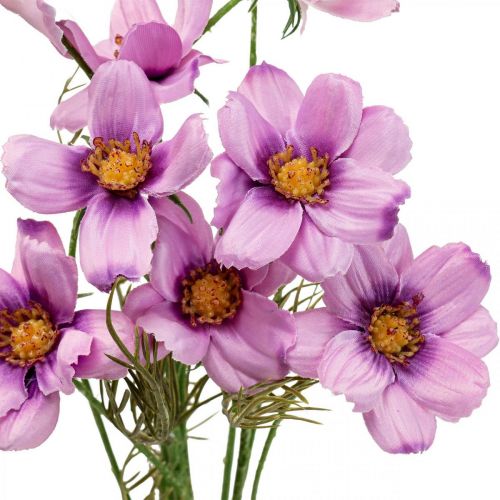 Product Cosmea jewelry basket purple artificial flowers summer 51cm 3pcs