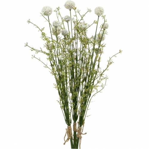 Floristik24 Artificial drumstick white craspedia bundle drying bouquet 3pcs