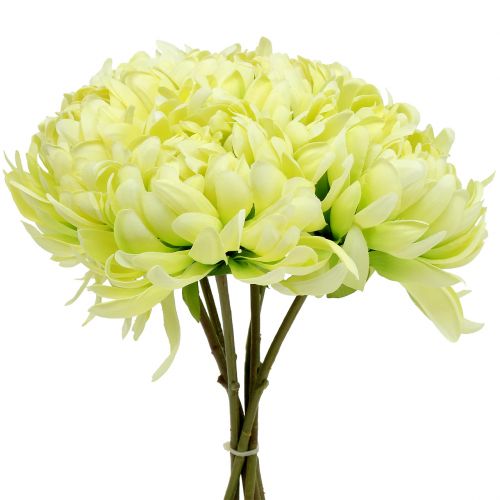 Floristik24 Bouquet of chrysanthemums artificial cream, yellow 28cm 6pcs