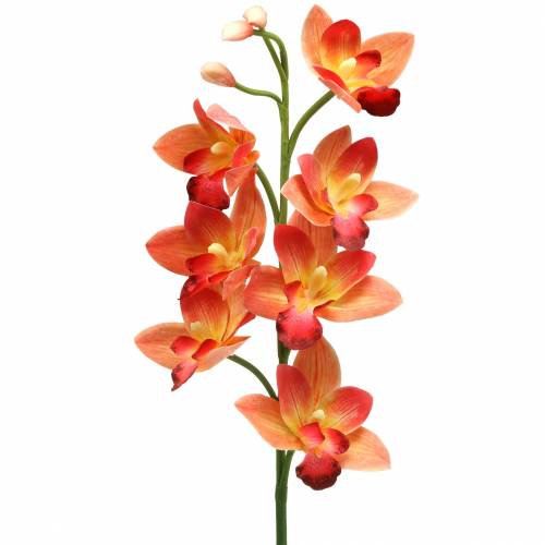 Floristik24 Orchid artificial flower Cymbidium Orange 74cm