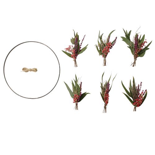 Product DIY box ring with dried flowers decoration loop lavender Ø30cm