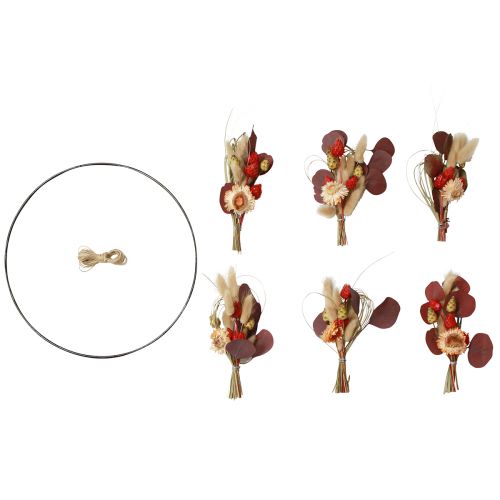 Product DIY Box Ring with Dried Flowers Loop Straw Flowers Ø30cm