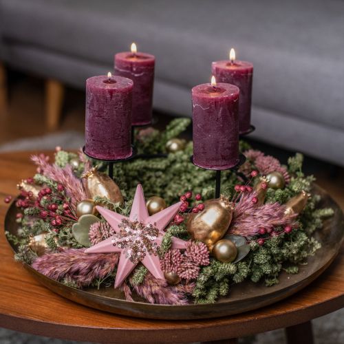 Floristik24 DIY box Advent wreath red modern dry wreath Advent Ø34cm
