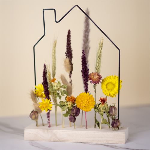 Floristik24 DIY box flower bar with dried flowers house 34.5×24.5cm