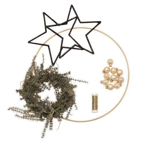 Floristik24 DIY box window decoration Christmas black gold wire Ø30cm