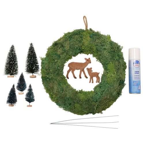 DIY box moss wreath winter forest door wreath Christmas Ø34cm