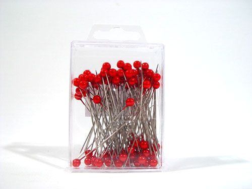 Floristik24 Pearl head needle Ø 6mm 65mm 100pcs red