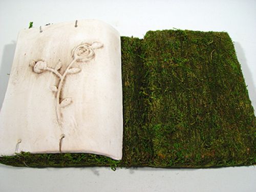 Floristik24 Book moss 32x20cm with ceramic page 3pcs