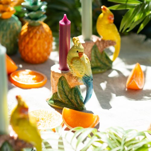 Floristik24 Exotic candle holder ceramic birds hand-painted H14.5cm 2 pcs