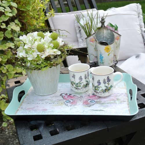 Floristik24 Tray Vintage Butterfly 44x30cm