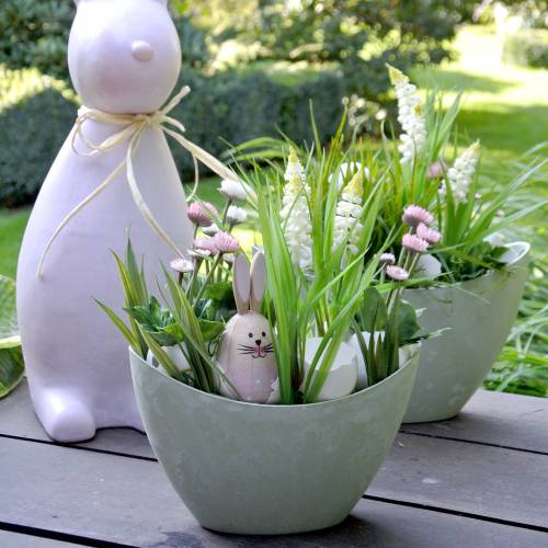 Floristik24 Decorative bowl plant bowl blue 24cm x 10cm H14cm 1 pc