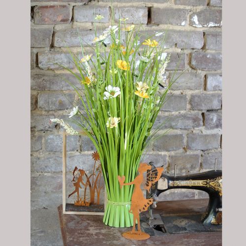 Product Bunch of grasses with flowers and butterflies Orange Artificial plants 70cm