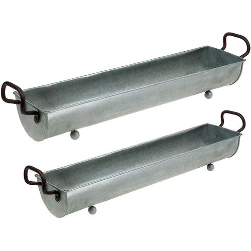 Floristik24 Gutter planter Zinc 70cm, 59cm 2pcs