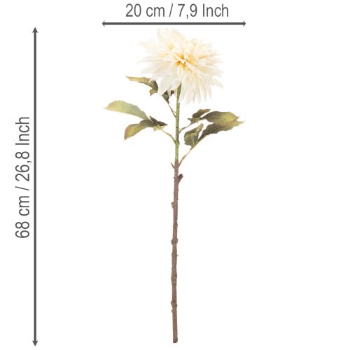 Artificial Dahlia Flower for Vase 68cm Cream White | Floristik24.co.uk