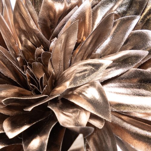 Artificial Dahlia Long-Stemmed with Two Blooms 75cm Metallic Champagne | Floristik24.co.uk