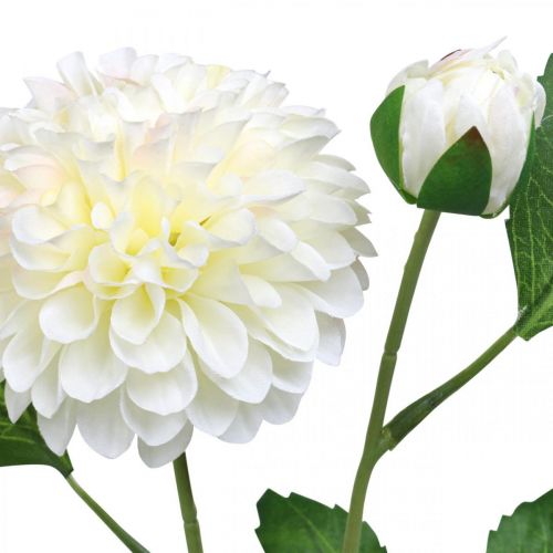 Product Dahlia Artificial Flowers Cream Green 2 Flowers 60cm