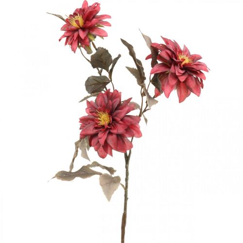 Floristik24.co.uk Artificial flower dahlia red, silk flower autumn 72cm ...