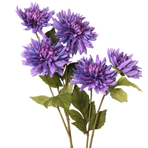 Dahlia artificial in lavender with 5 flowers 105cm