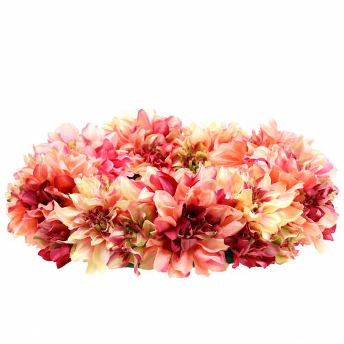 Product Dahlia blossom wreath pink, cream Ø42cm