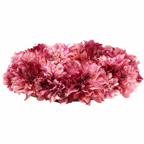 Product Dahlia flower wreath pink, mallow Ø42cm