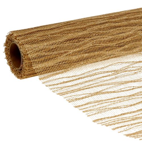 Floristik24 Deco Wave table hinge 26cm x 300cm metallic gold