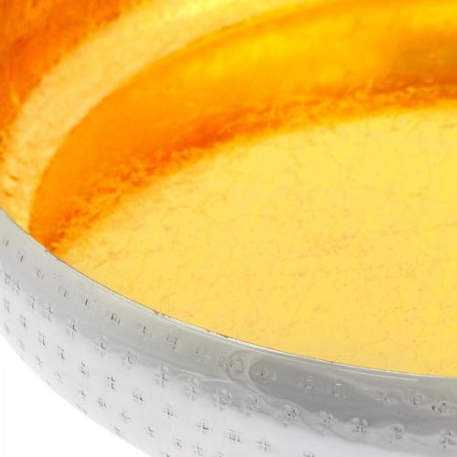 Floristik24 Decorative bowl metal round Golden &amp; silver tray Ø36.5cm