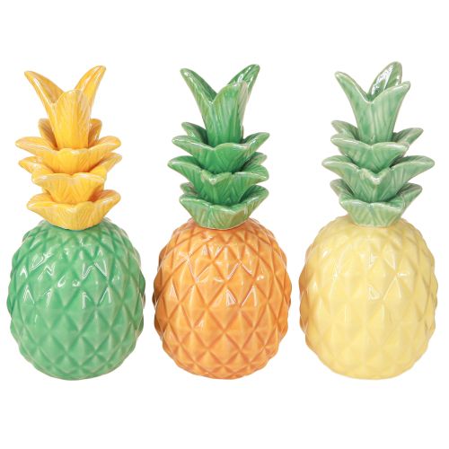 Product Decorative Pineapple Ceramic Colorful Ceramic Decoration Assorted 17cm 3pcs