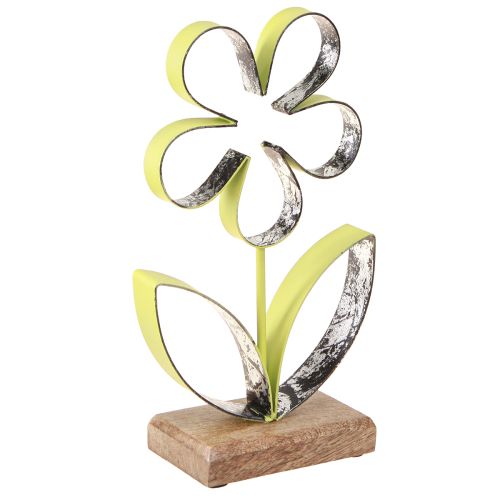 Decorative Stand Metal Flower Base Green Silver H29cm