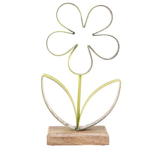 Product Decorative Stand Metal Flower Base Green Silver H29cm