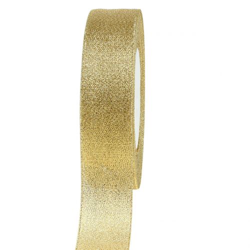 Floristik24 Decorative ribbon gold 25mm 22.5m