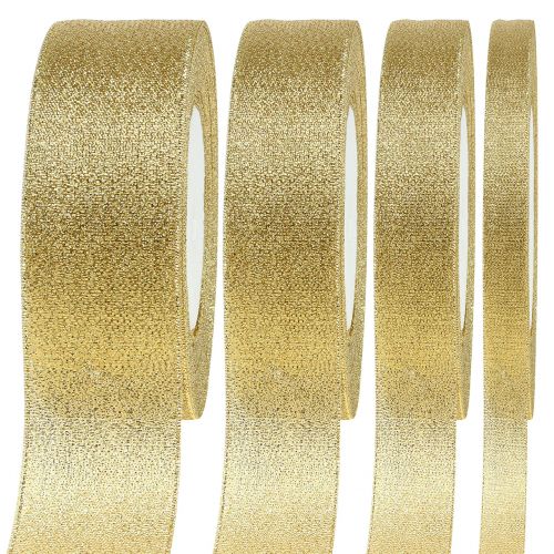 Floristik24 Decorative ribbon gold various widths 22.5m