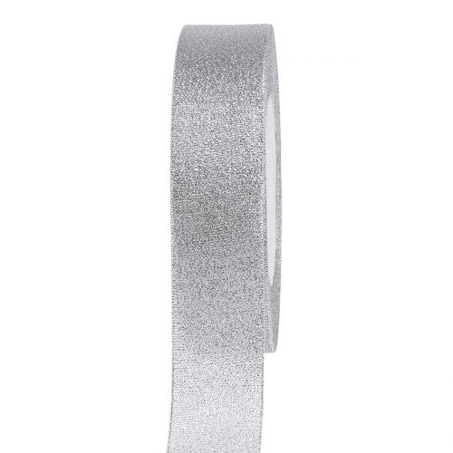 Decorative ribbon silver 25mm 22.5m