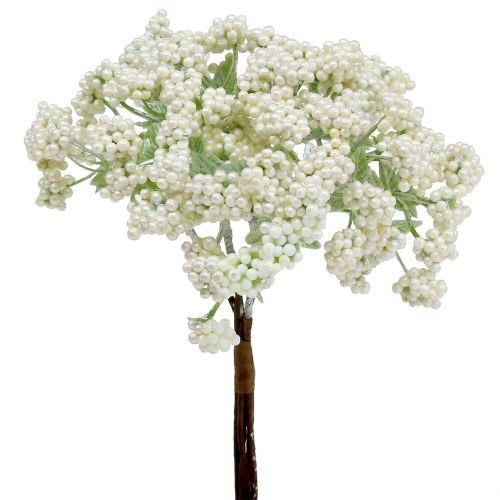 Floristik24 Deco berry branch white 24cm 5pcs
