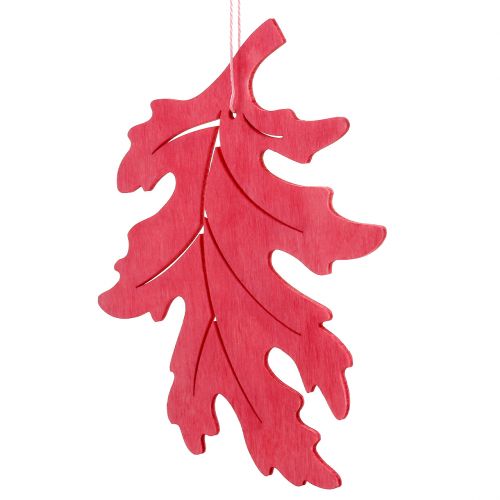 Product Decorative leaves made of wood to hang colored 12cm 9pcs