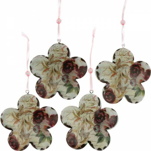 Floristik24 Decorative flower for hanging peonies nostalgic metal spring decoration 4pcs