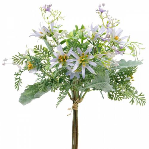 Floristik24 Decorative bouquet, purple silk flowers, spring decorations, artificial asters, carnations and eucalyptus