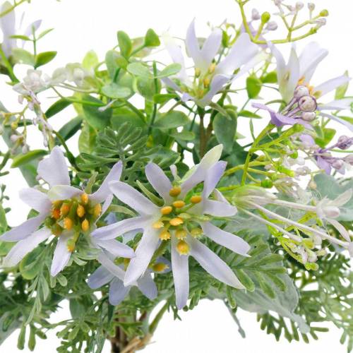 Floristik24 Decorative bouquet, purple silk flowers, spring decorations, artificial asters, carnations and eucalyptus