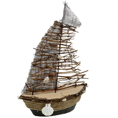 Floristik24 Decorative boat with branches and shells 38cm