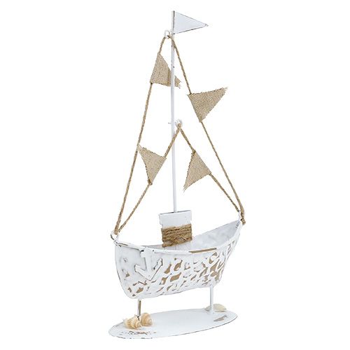 Floristik24 Decorative boat standing white H22cm