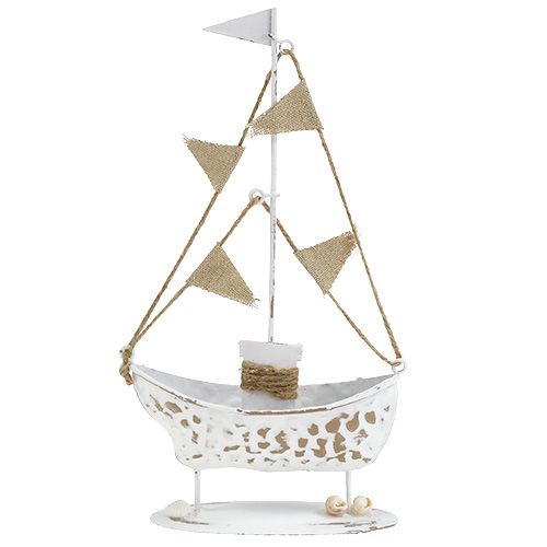 Floristik24 Decorative boat standing white H22cm