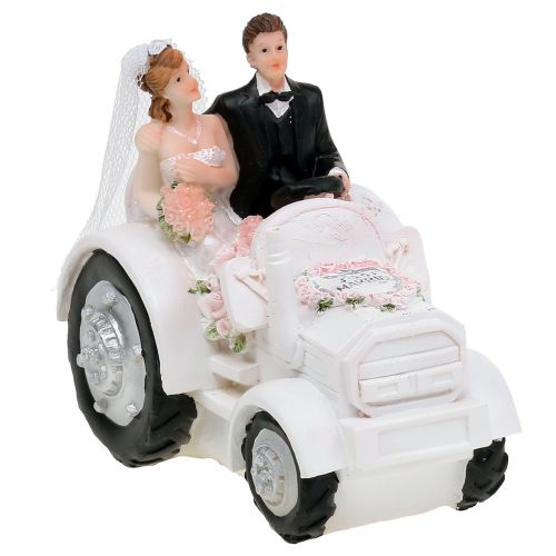 Floristik24 Deco bridal couple on tractor H10cm