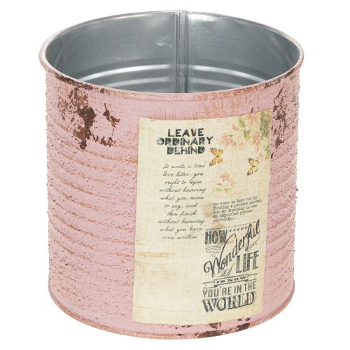Floristik24 Decorative tin, antique rose, metal tin for planting, Ø11cm H10.5cm