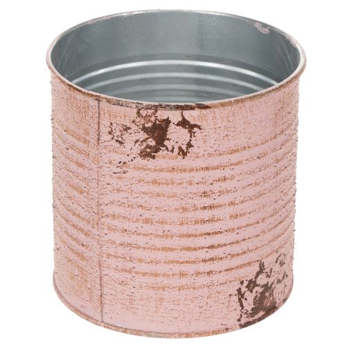 Product Decorative tin, antique rose, metal tin for planting, Ø11cm H10.5cm