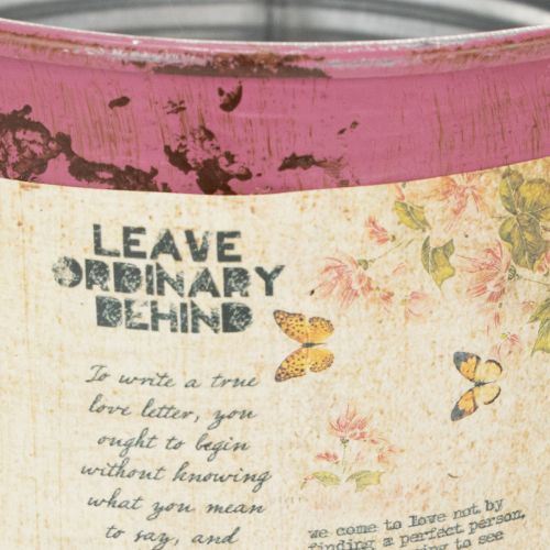 Product Decorative purple metal tin for planting, Ø15.5cm H15cm