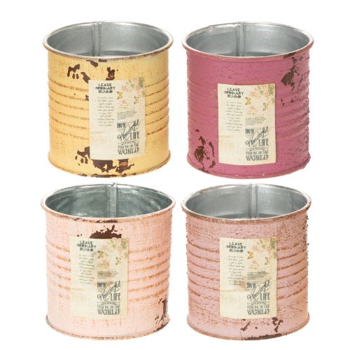Decorative box metal vintage Ø8cm H7.5cm Different colours buy online | Floristik24.co.uk