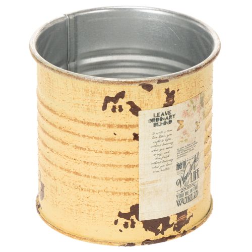 Product Decorative tin, summer apricot color, metal tin, plant pot, Ø8cm H7.5cm