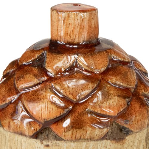 Product Decorative acorns wooden table decoration green orange red H10cm 3 pieces