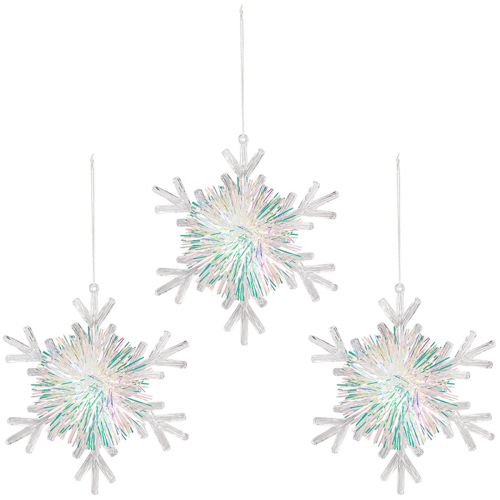 Product Decorative ice crystal snowflake for hanging Ø15cm 3pcs