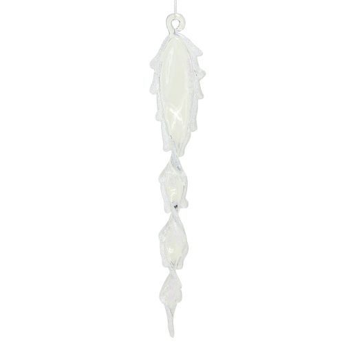 Product Decorative icicles winter decoration for hanging clear white 23m 4pcs